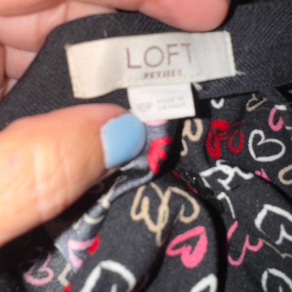 Loft silky midi heart skirt with slit - size 10P - Picture 10 of 11